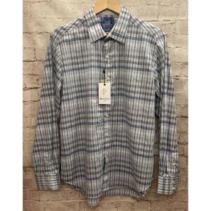 ROBERT GRAHAM Mens Long Sleeve Dress Shirt BOAT OF GARTEN Blue Plaid Size L NEW